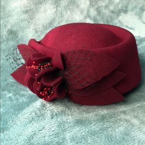 Wine Red Vintage Fascinator